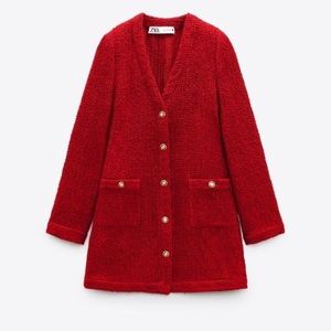 COPY - Blogger Red Zara Tweed Dress